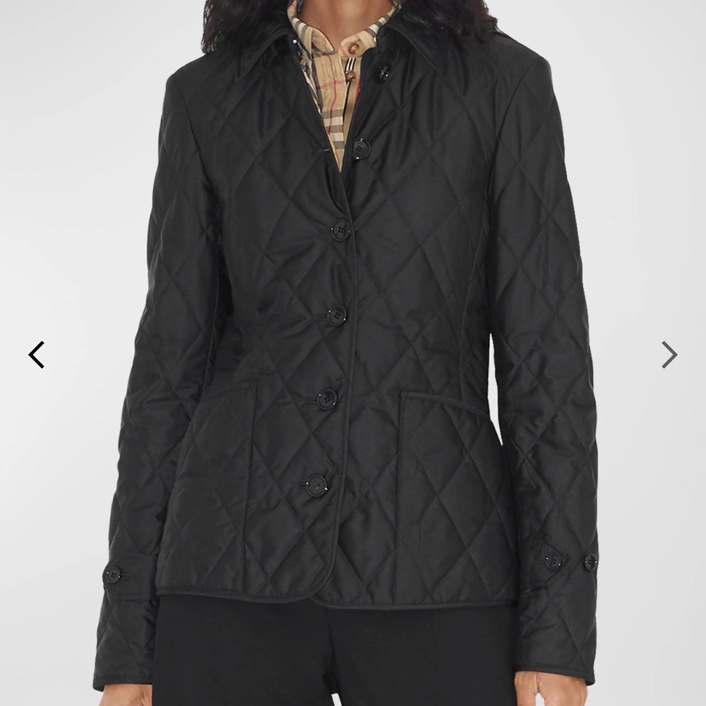 Burberry Fernleigh Quilted Jacket Black Check Lined XL - Picture 3 of 16